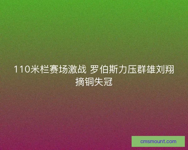 110米栏赛场激战 罗伯斯力压群雄刘翔摘铜失冠