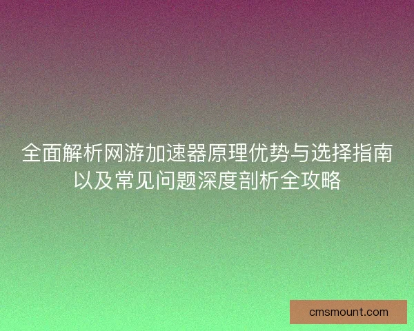 全面解析网游加速器原理优势与选择指南以及常见问题深度剖析全攻略